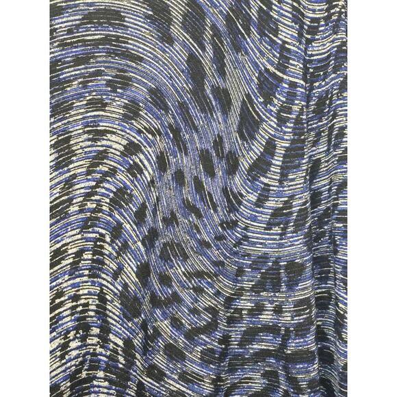 Clara Sun Woo Abstract Cold Shoulder 1X Blouse Tunic Leopard Artsy Art To Wear - Picture 6 of 6